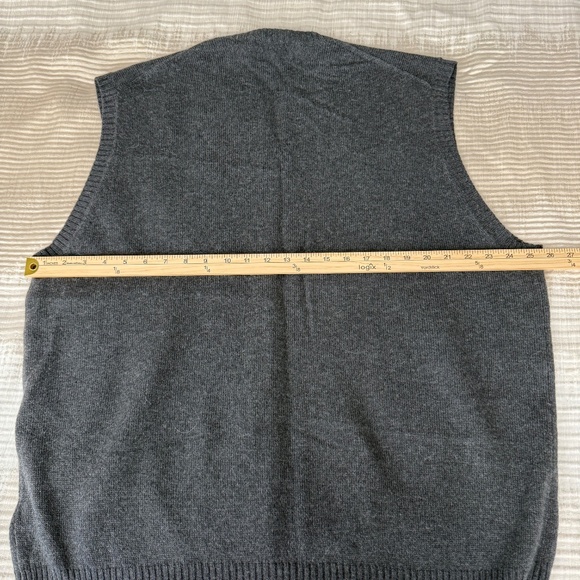 BROOKS BROTHERS SWEATER VEST 100% LAMBSWOOL PULL ON V NECK ACADEMIA GRAY XXL - Picture 7 of 11
